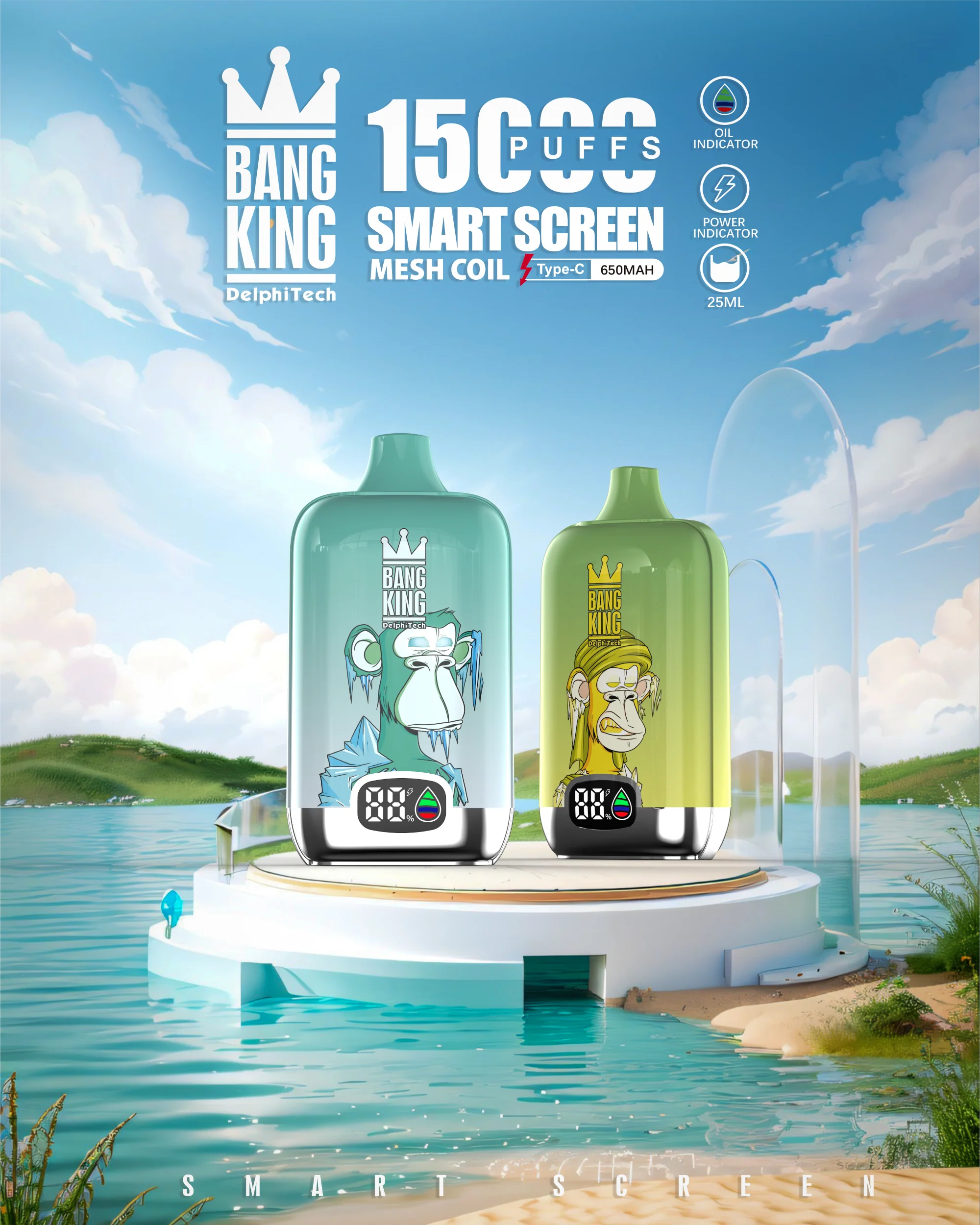 Solaris Champagne Vape 30000 30K puffs, 2% Nicotine 10 Flavors yohongvape